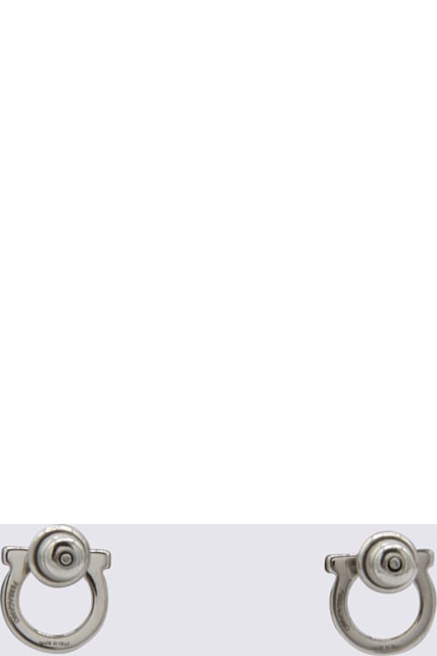 أدوات منزلية Ferragamo Silver-tone Brass Gancini Earrings