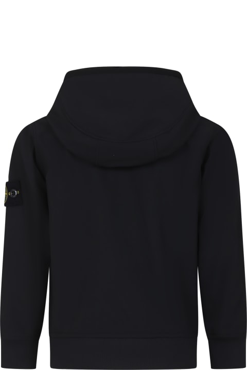Stone Island Junior for Kids Stone Island Junior Black Jacket For Boy With Compass