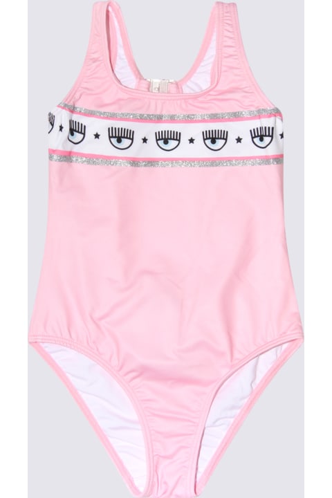 Chiara Ferragni Swimwear for Girls Chiara Ferragni Pink Fairytale Eyestar One Piece Swimwear