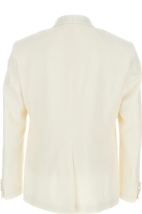 Tagliatore Coats & Jackets for Women Tagliatore Milk White Single-breasted Blazer With Shawl Revers In Virgin Wool Man