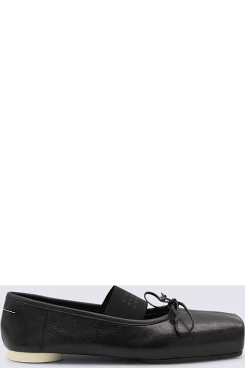 MM6 Maison Margiela Black Leather Flats