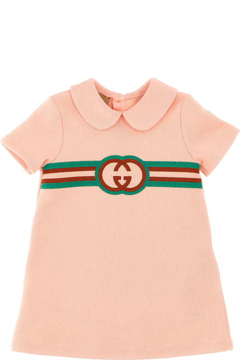 Sale for Baby Girls Gucci Logo Embroidery Dress