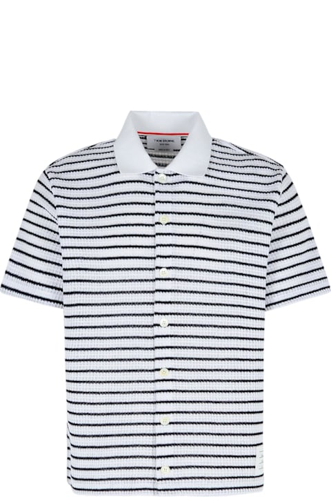 Thom Browne Topwear for Men Thom Browne Navy Cotton Polo Shirt