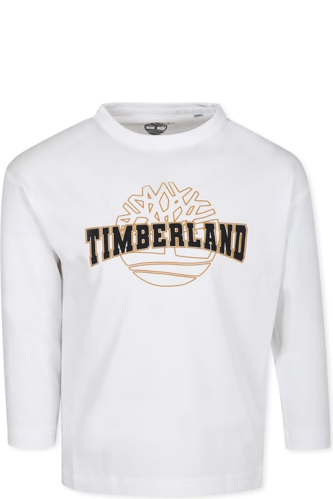 Homeware Timberland White T-shirt For Boy With Logo