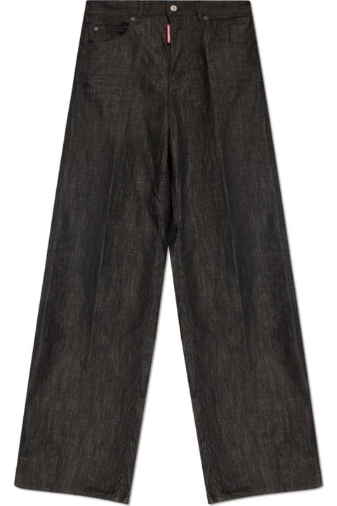 Pants & Shorts for Women Dsquared2 Logo-patch Wide-leg Traveller Jeans
