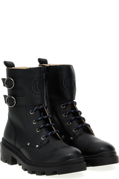 Sale for Kids Gucci Buckle Combat Boots