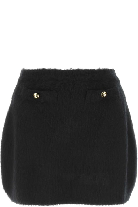 Miu Miu Sale for Women Miu Miu Black Stretch Wool Blend Mini Skirt