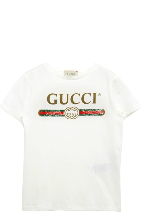 Gucci for Boys Gucci Logo Print T-shirt