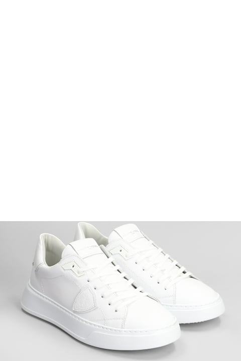 Fashion for Men Philippe Model Temple Low Sneakers In White Leather