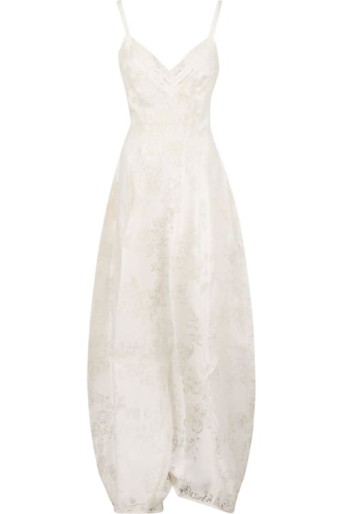 ウィメンズ新着アイテム Ermanno Scervino Floral Lace V-neck Long Dress