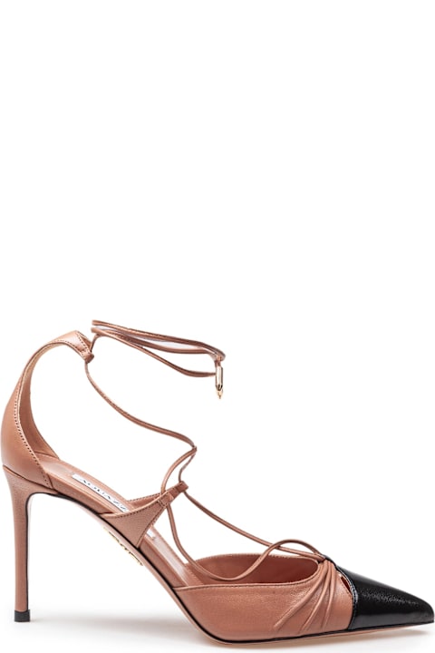 High-Heeled Shoes for Women Aquazzura Gabi Pump 85 Nappa Leather Decollete' Color Pink/black