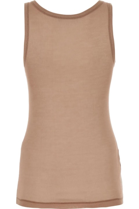 Topwear for Women Prada Powder Pink Silk Tank Top