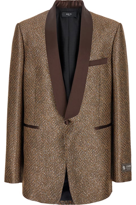 AMIRI معاطف وجواكت لـ القسم الرجالي AMIRI Tweed Sequin Shawl Blazer