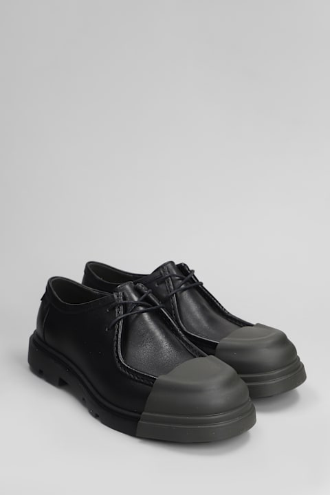 Camper Shoes for Men Camper Junction Lace Up Shoes In Black Leather