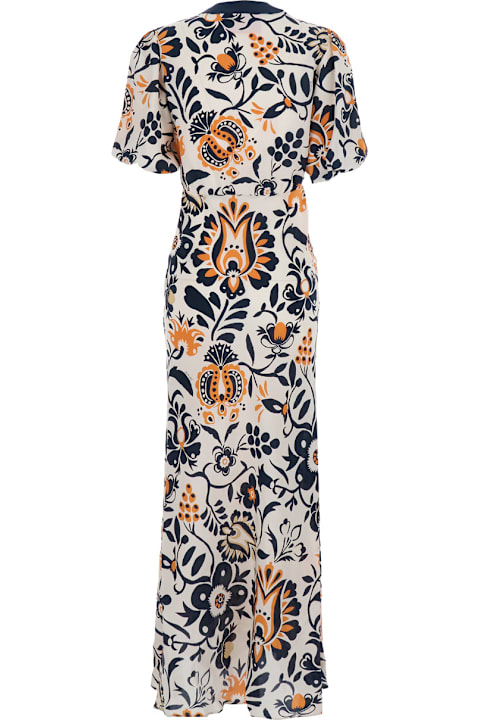 La DoubleJ for Men La DoubleJ 
marlene
 Multicolor Long Dress With V-neck And All-over Floral Print In Fabric Woman