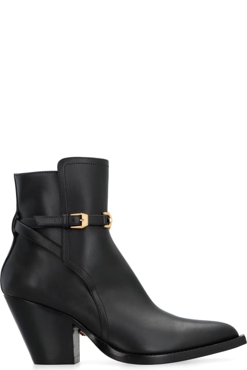 Versace Boots for Women Versace Leather Ankle Boots