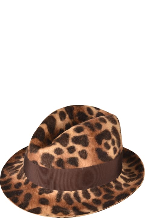 Borsalino Accessories for Women Borsalino Animalier Print Hat