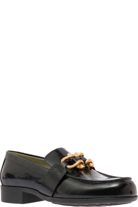 'monsieur' Black Loafers With Horsebit In Patent Leather Woman Bottega Veneta