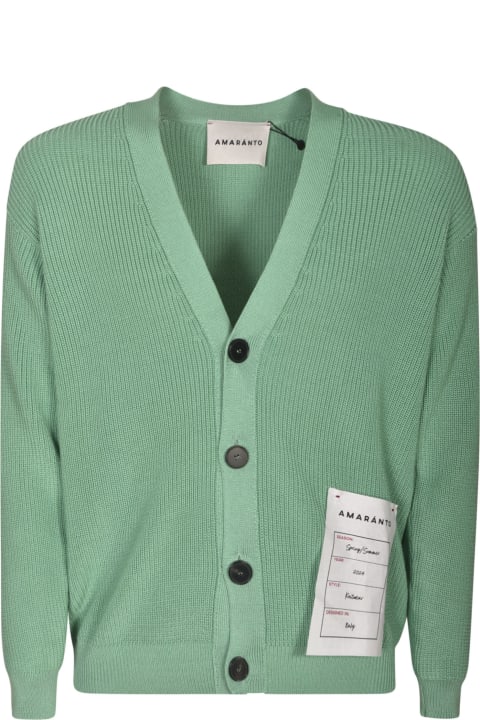 Amaranto Sweaters for Men Amaranto V-neck Ribbed Cardigan
