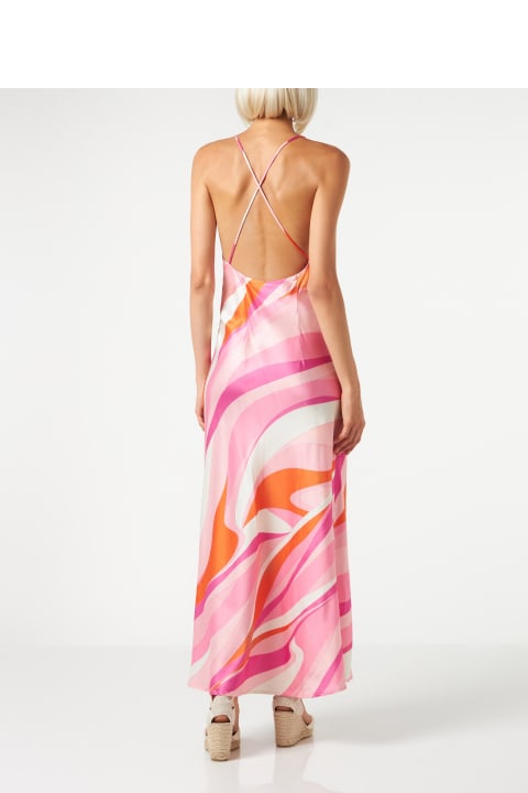 Homeware MC2 Saint Barth Woman Slip Dress Eydis With Wave Print