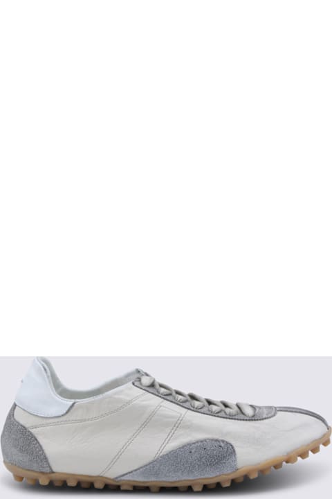 Maison Margiela White And Grey Leather Sprinter Low Sneakers