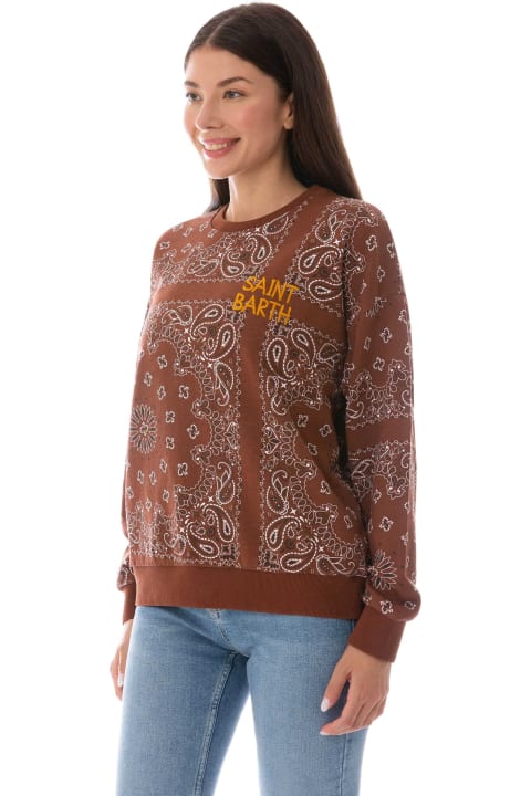 Homeware MC2 Saint Barth Woman Sweatshirt Stardust With Bandanna Print