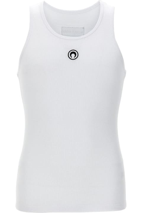 أدوات منزلية Marine Serre Moon Logo Embroidered Ribbed Tank Top