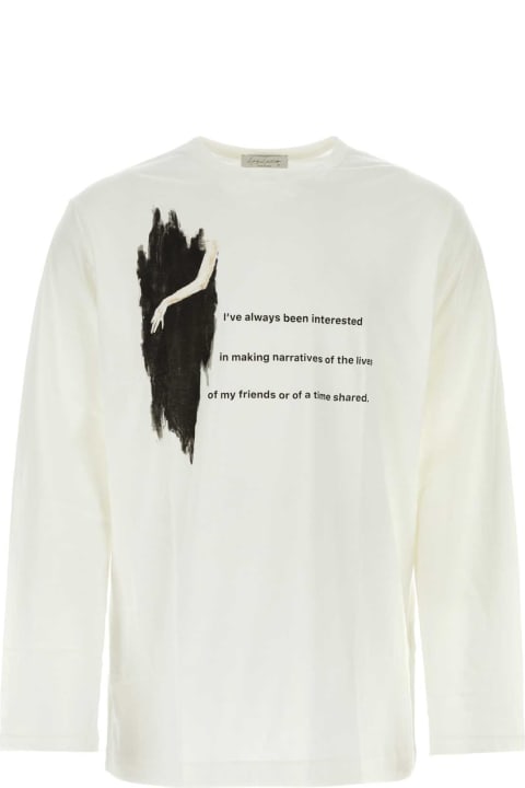 メンズ Yohji Yamamotoのトップス Yohji Yamamoto White Cotton T-shirt