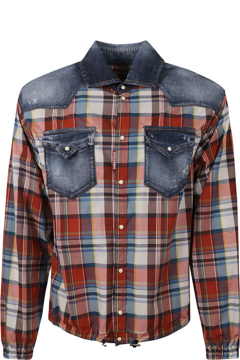 Dsquared2 Sale for Men Dsquared2 Mixed Drawstringed Shirt