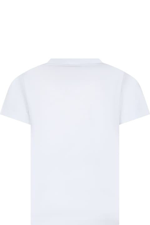 Balmainのガールズ Balmain White T-shirt For Kids With Logo