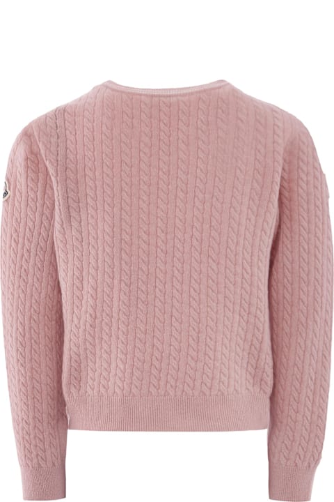 Homeware Moncler Pink Sweater For Girl With Logo