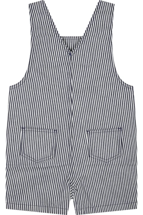 ベビーボーイズ Petit Bateauのコート＆ジャケット Petit Bateau Blue Dungarees For Baby Boy With Stripes