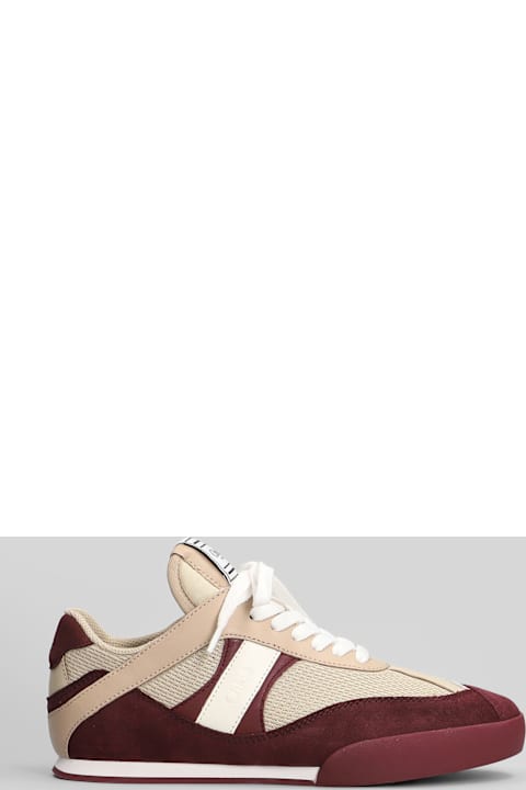 Chloé Kick Sneakers In Beige Suede And Leather