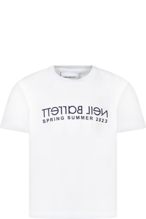 Neil Barrett for Women Neil Barrett White T-shirt For Boy With Logo