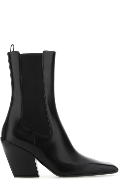 Fashion for Women Prada Black Leather Ankle Boots