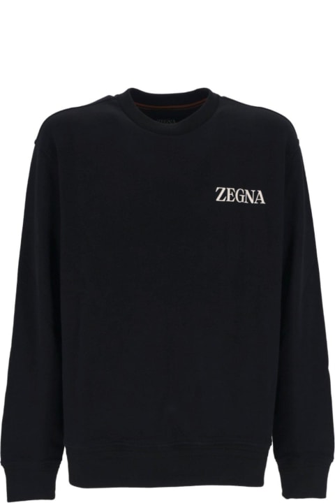 メンズ Zegnaのフリース＆ラウンジウェア Zegna Logo Prrinted Crewneck Sweatshirt