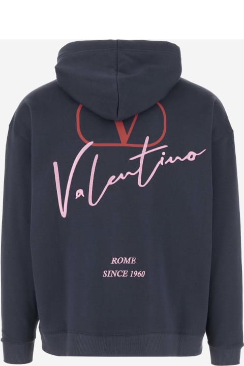 Valentino Sweaters for Men Valentino Logo Embroidery Hoodie