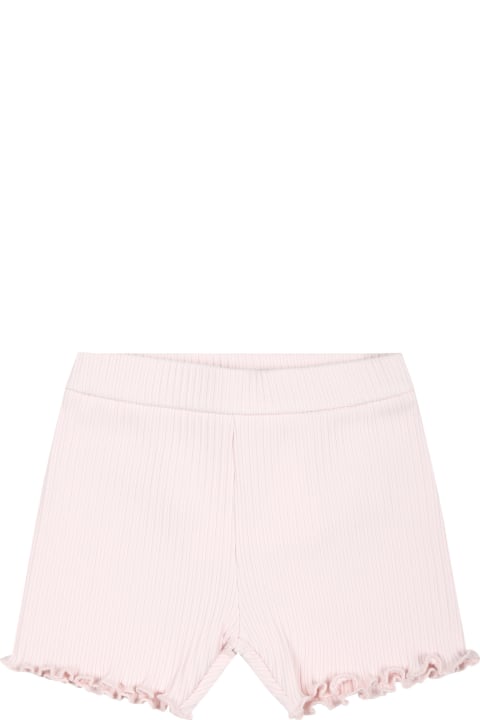 Moncler Bottoms for Baby Girls Moncler Pink Sports Shorts For Baby Girl With Logo