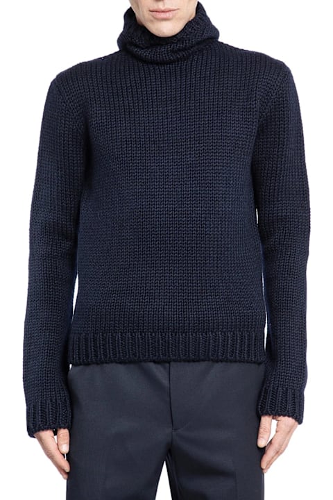 Prada سترات لـ القسم الرجالي Prada Wool Hooded Sweater