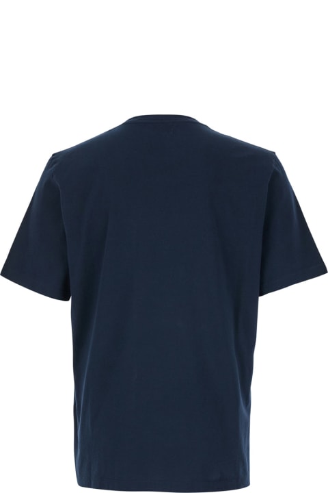 メンズ Jacob Cohenのトップス Jacob Cohen Blue T-shirt With Logo Patch In Cotton Man