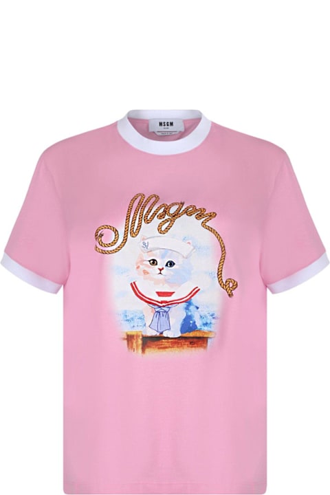 Homeware MSGM Msgm Graphic Printed Crewneck T-shirt