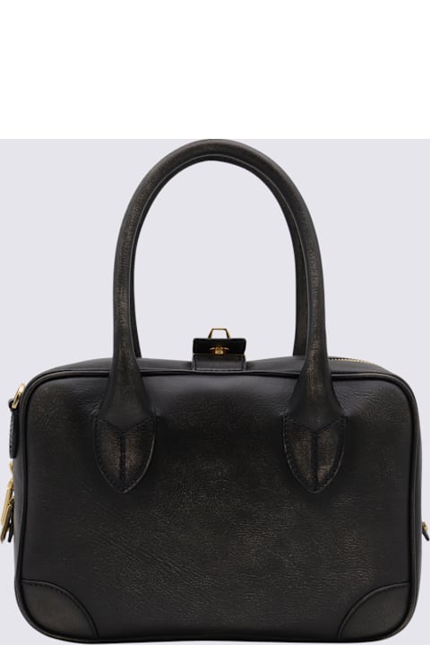Golden Goose for Women Golden Goose Uded Black Leather Top Handle Bag