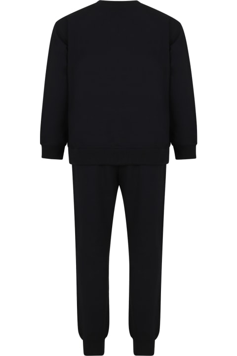 Bottoms for Boys Moschino Black Suit For Kids With Smiley