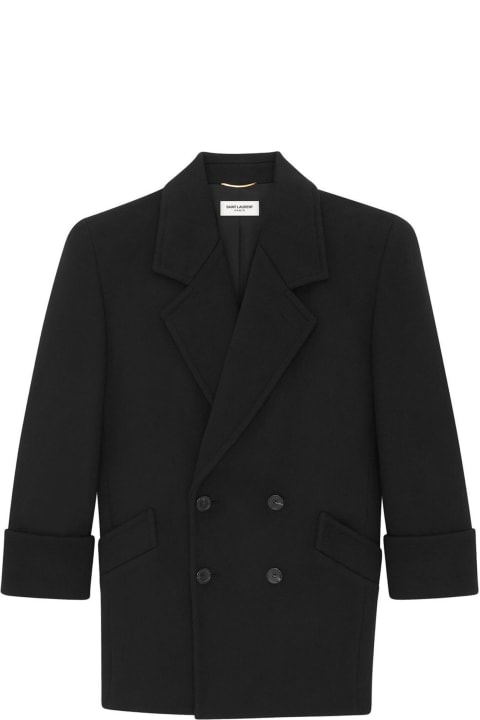 Saint Laurent Coats & Jackets for Women Saint Laurent Double-breasted Wool Coat