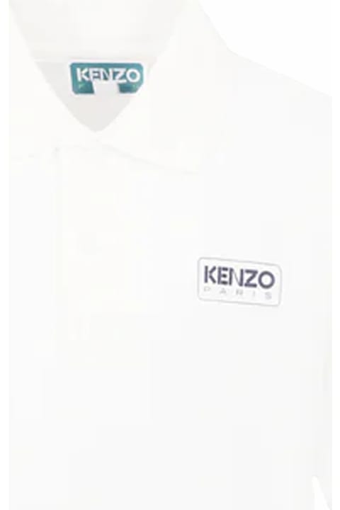Kenzo Kids T-Shirts & Polo Shirts for Boys Kenzo Kids Ivory Polo Shirt For Boy With Logo