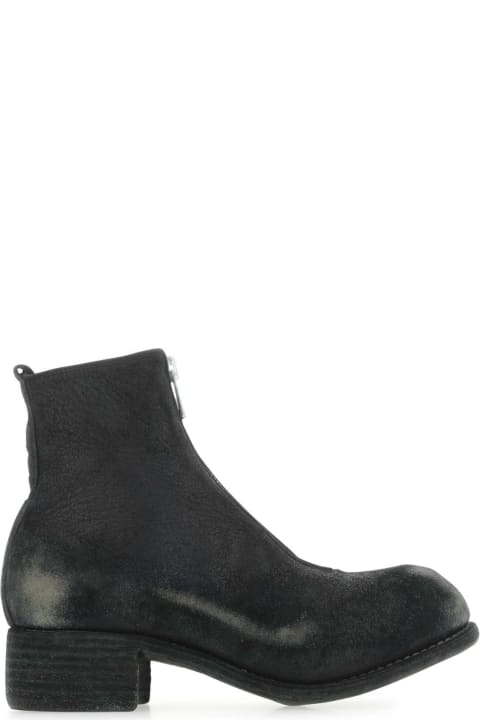 Shoes for Women Guidi Black Red Suede Pl1 Ankle Boots