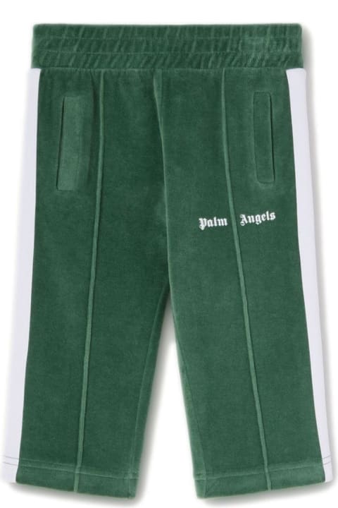 Fashion for Baby Boys Palm Angels Green Track Pants With Logo