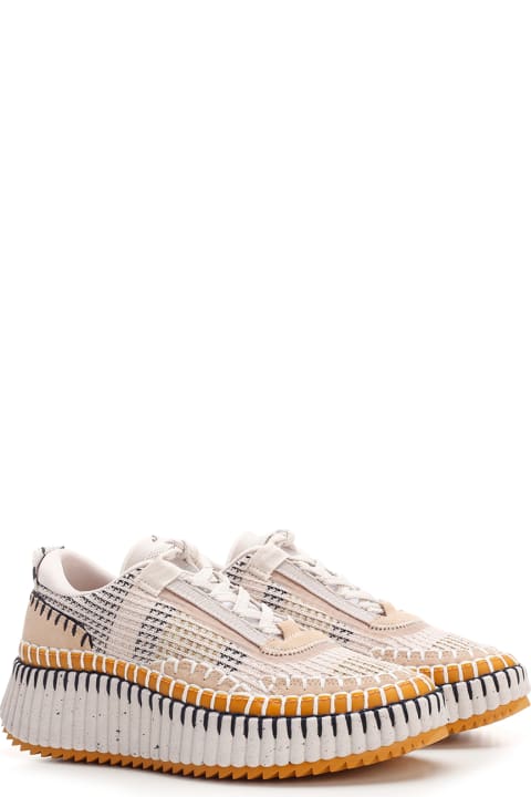 Chloé Wedges for Women Chloé Biscuit-colored Mesh 'nama' Sneakers