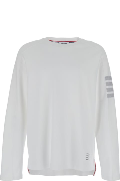 Fashion for Men Thom Browne Long Sleeve Tee W/ 4 Bar Stripe In Milano Cotton
