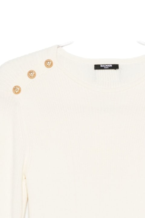 Homeware Balmain Balmain Kids Dress With Bell Sleeves And Buttons